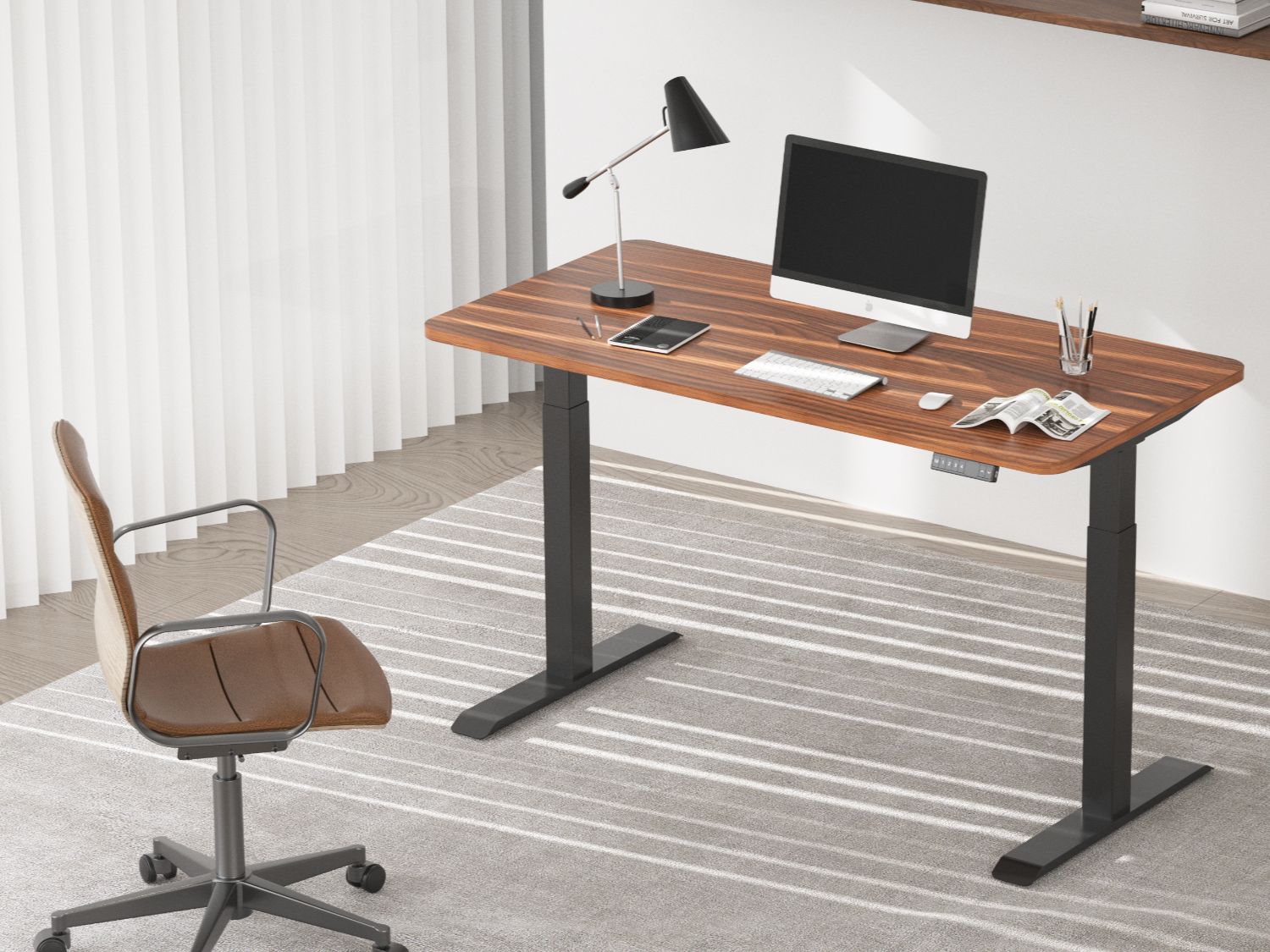 Dual-Beam Dual-Motor Square-Tube Desk Frame