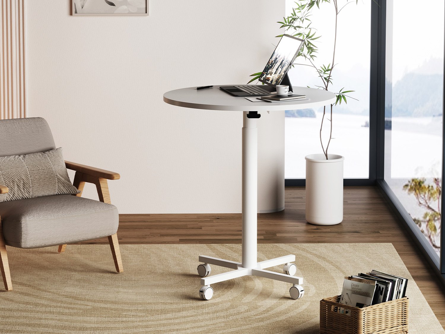 Mobile Single-Leg Pneumatic Table
