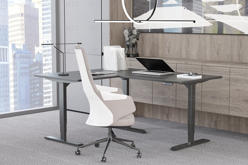 L-shaped-sit-stand-desk-frame-support-more-working-space