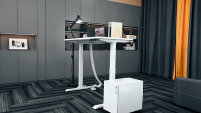 The-electric-stand-up-desk-frame-is-driven-by-electric-power