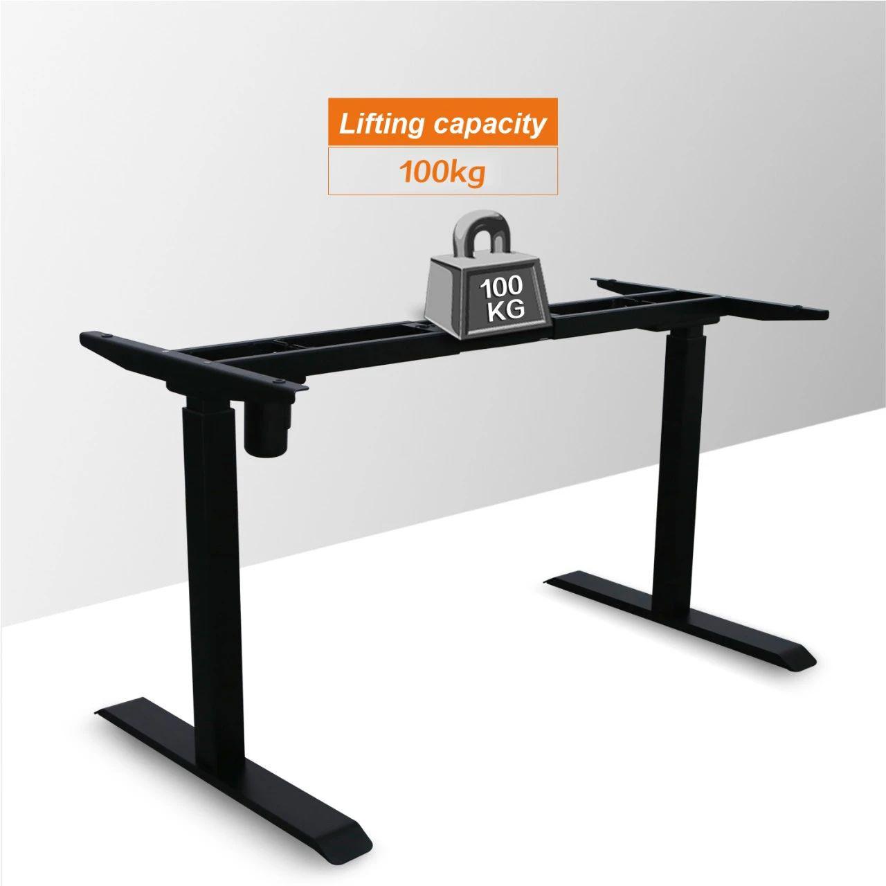 The maximum load bearing capacity of a single motor desk frame is 100kg