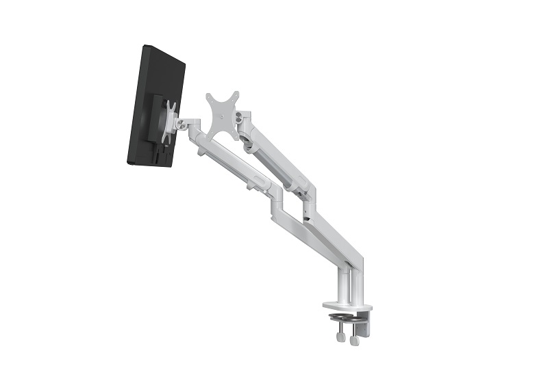 grommet double arm monitor mount