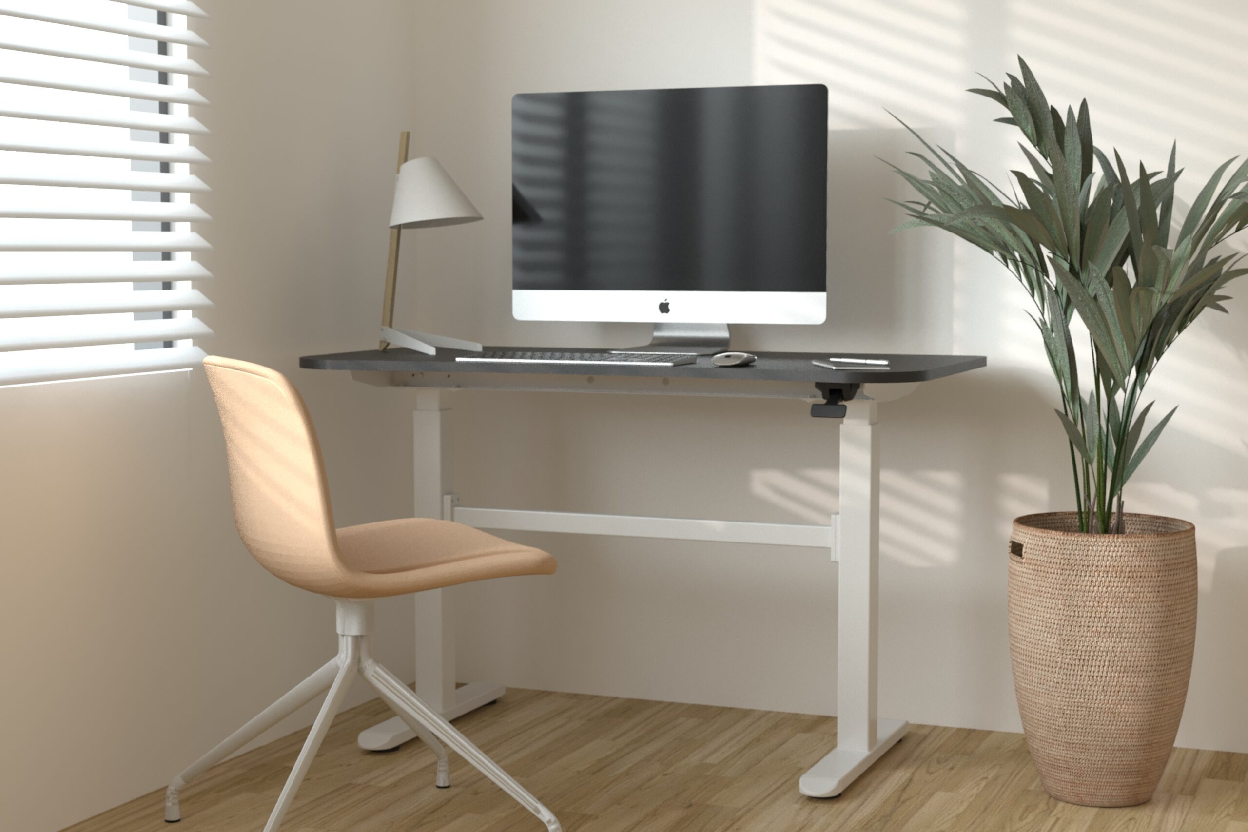 pneumatic adjustable height standing desk