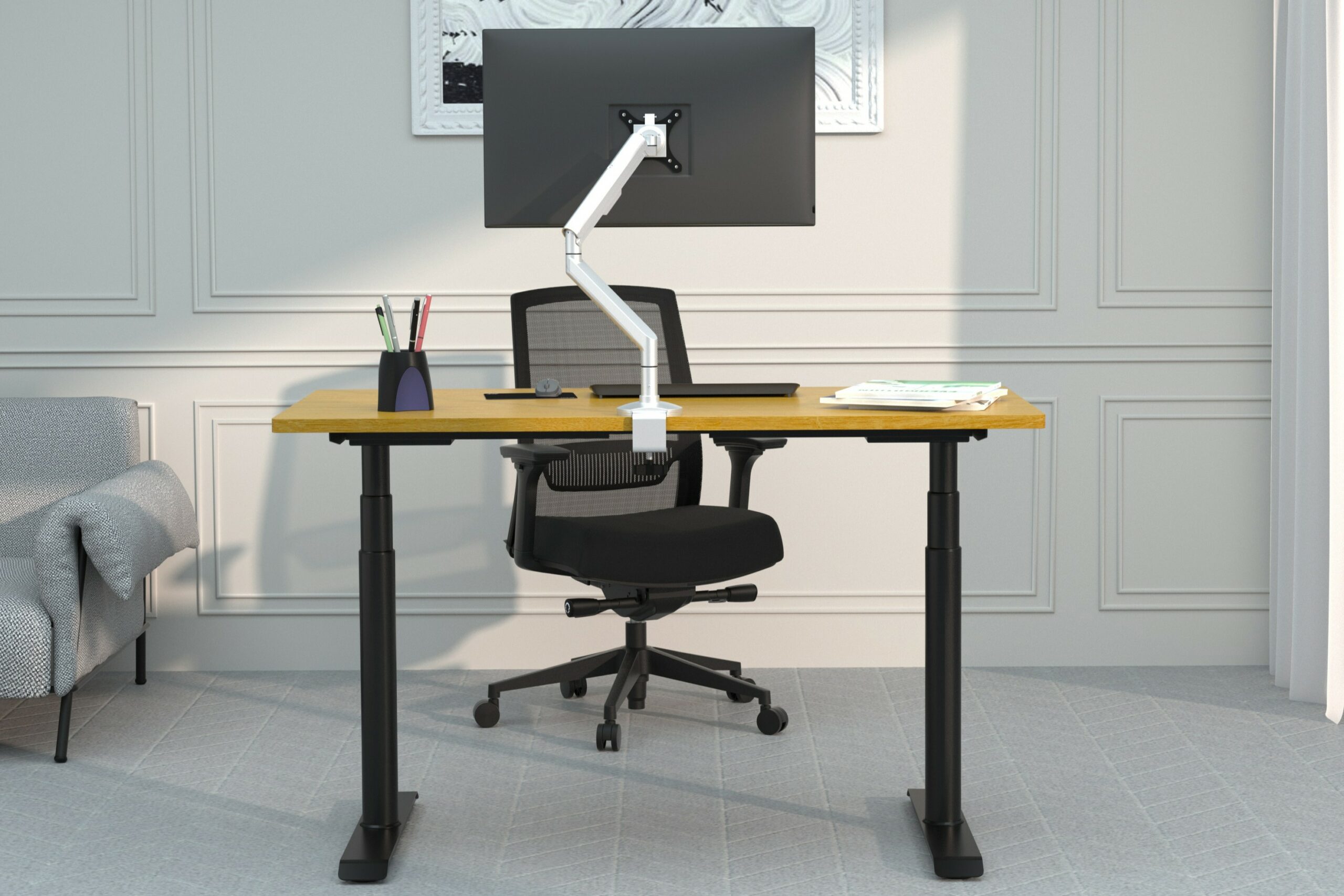 single monitor arm desk mount application