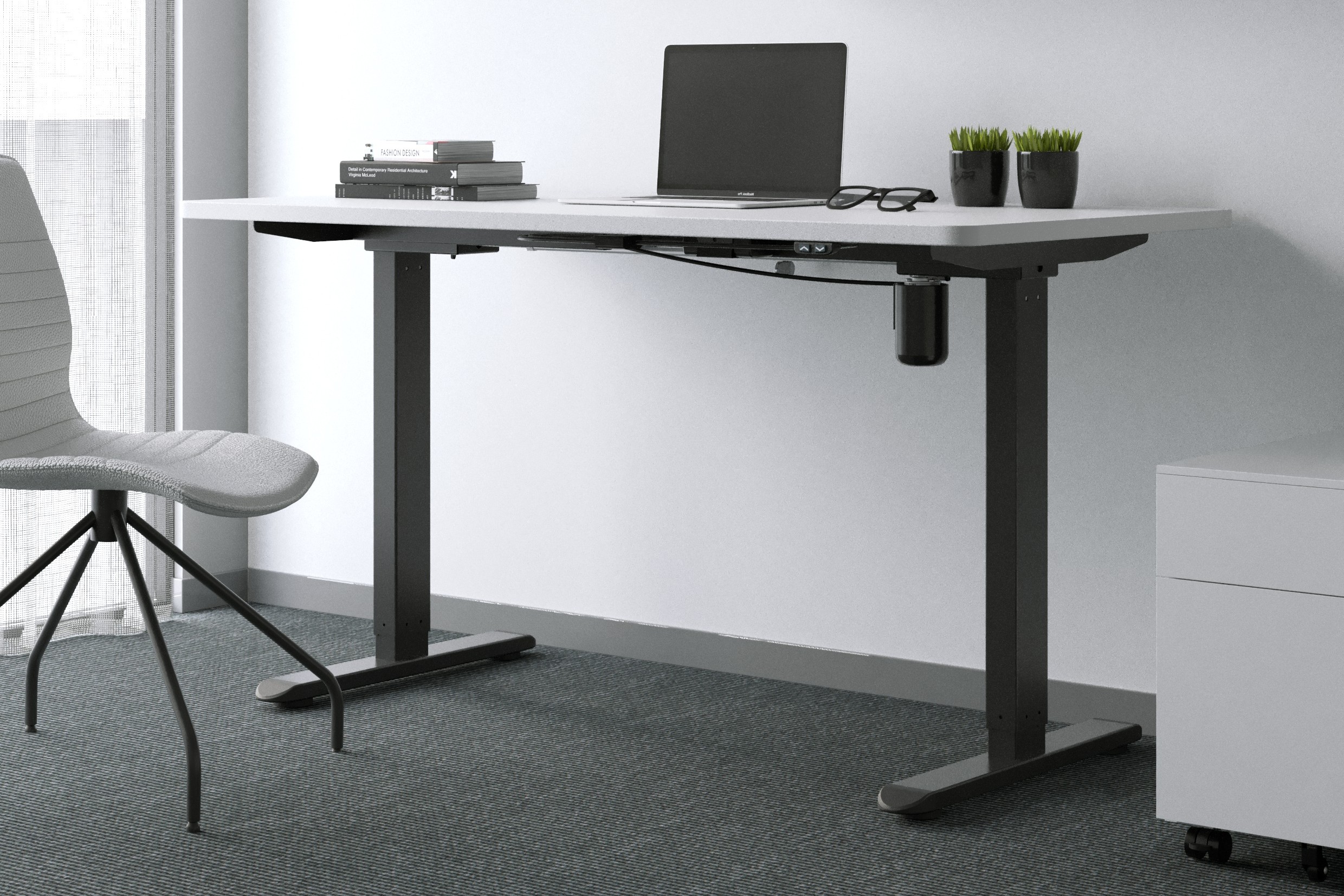 single motor adjustable height standing desk application